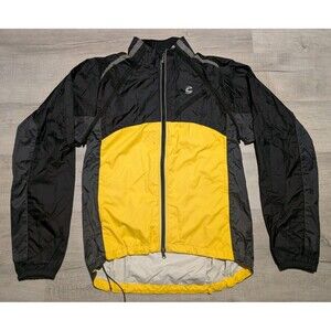 Cannondale Mens Sz M Full Zip Cycling Jacket Black Yellow Performance Bicycle